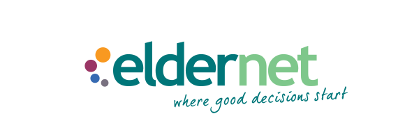 A logo for eldernet where good decisions start