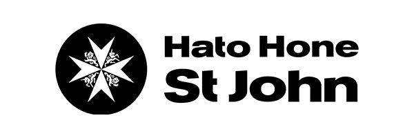 A black and white logo for halo hone st john with a star in a circle.