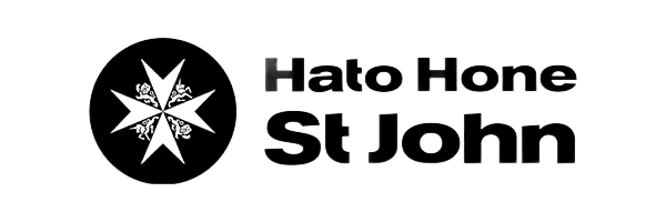 A black and white logo for halo hone st john with a star in a circle.