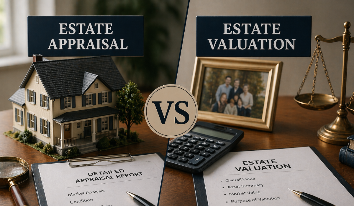 Confused between estate appraisal and estate valuation