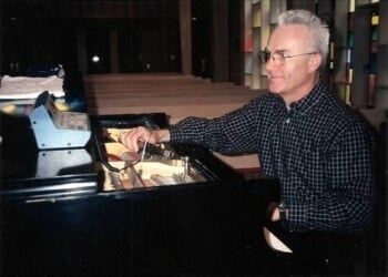 Ed tuning a piano