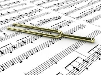 Tuning fork on notes