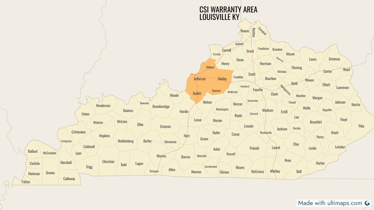 Kentucky Warranty Areas