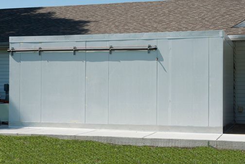 July 2015 CSI installs an outdoor walk-in cooler at Crider Health Center
