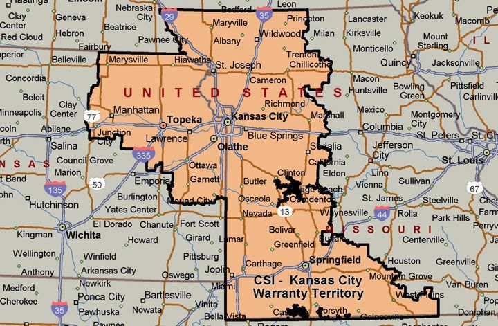 Kansas City Warranty Areas