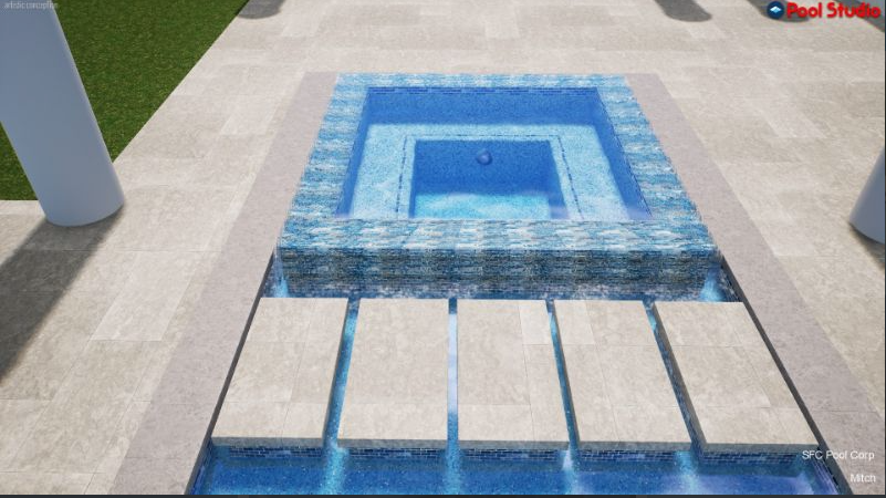 A computer generated image of a swimming pool