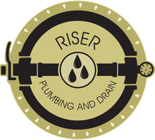 A logo for riser plumbing and drain company