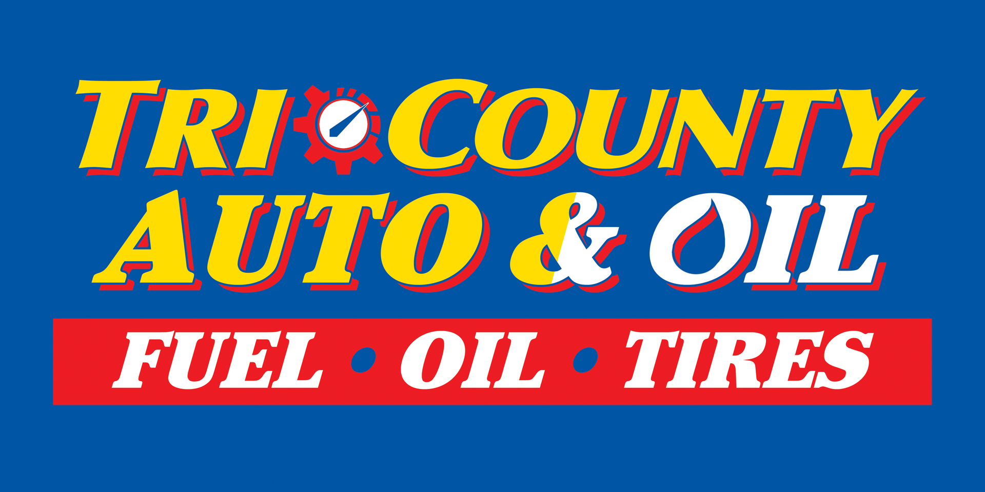 The logo for tri county auto & oil fuel oil tires