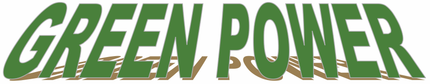 Green italic text reading “GREEN POWER” on a white background