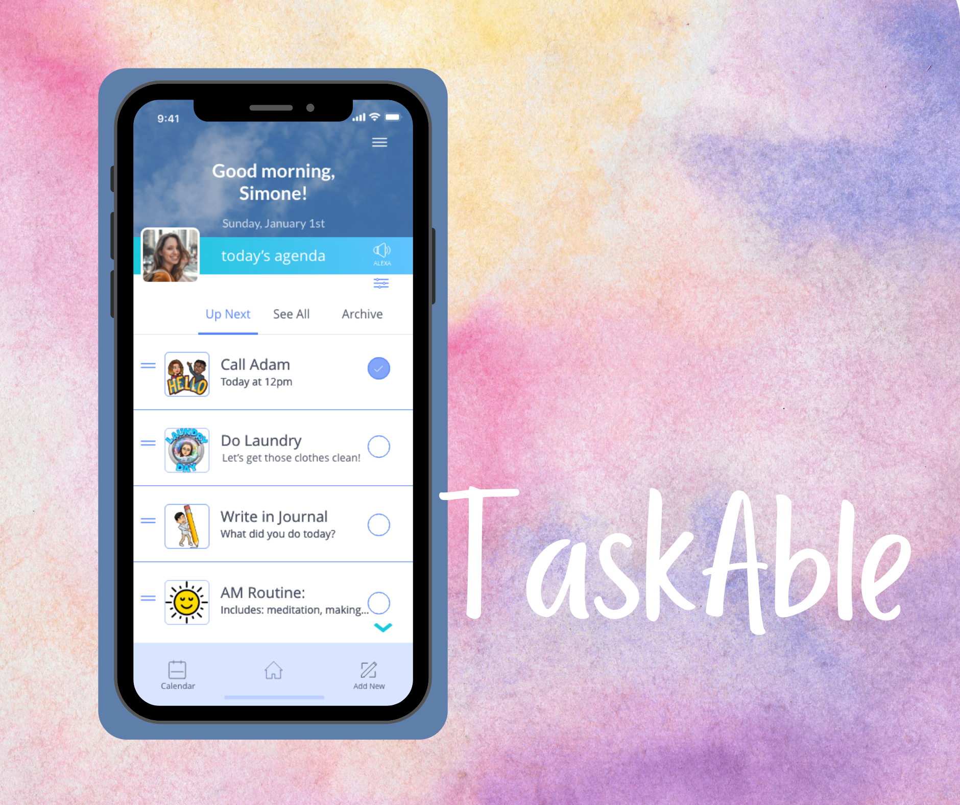 Preview of TaskAble app.
