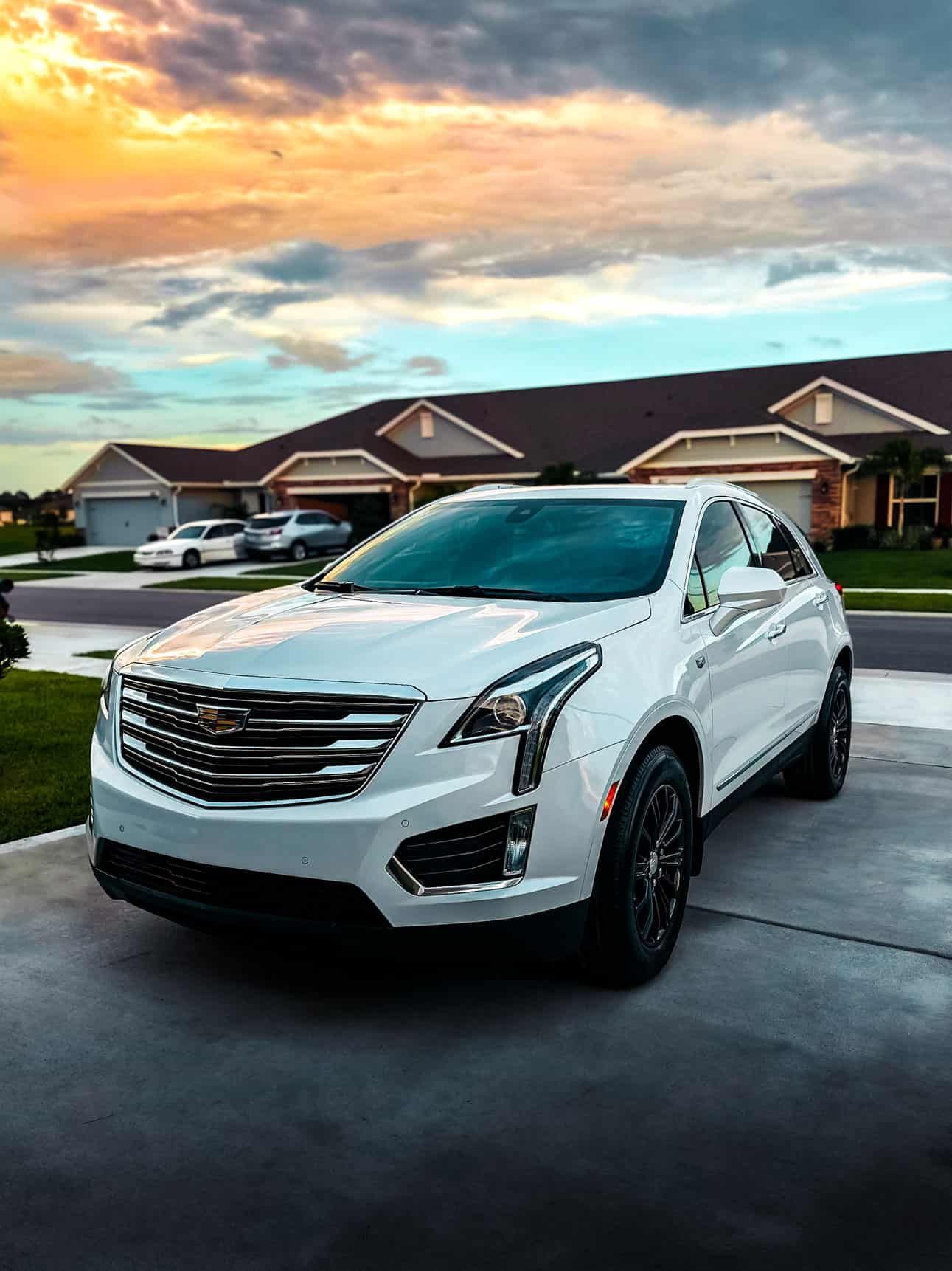 A White 2019 Cadillac XT5 after recieving a full detail and ceramic coating in Viera, FL