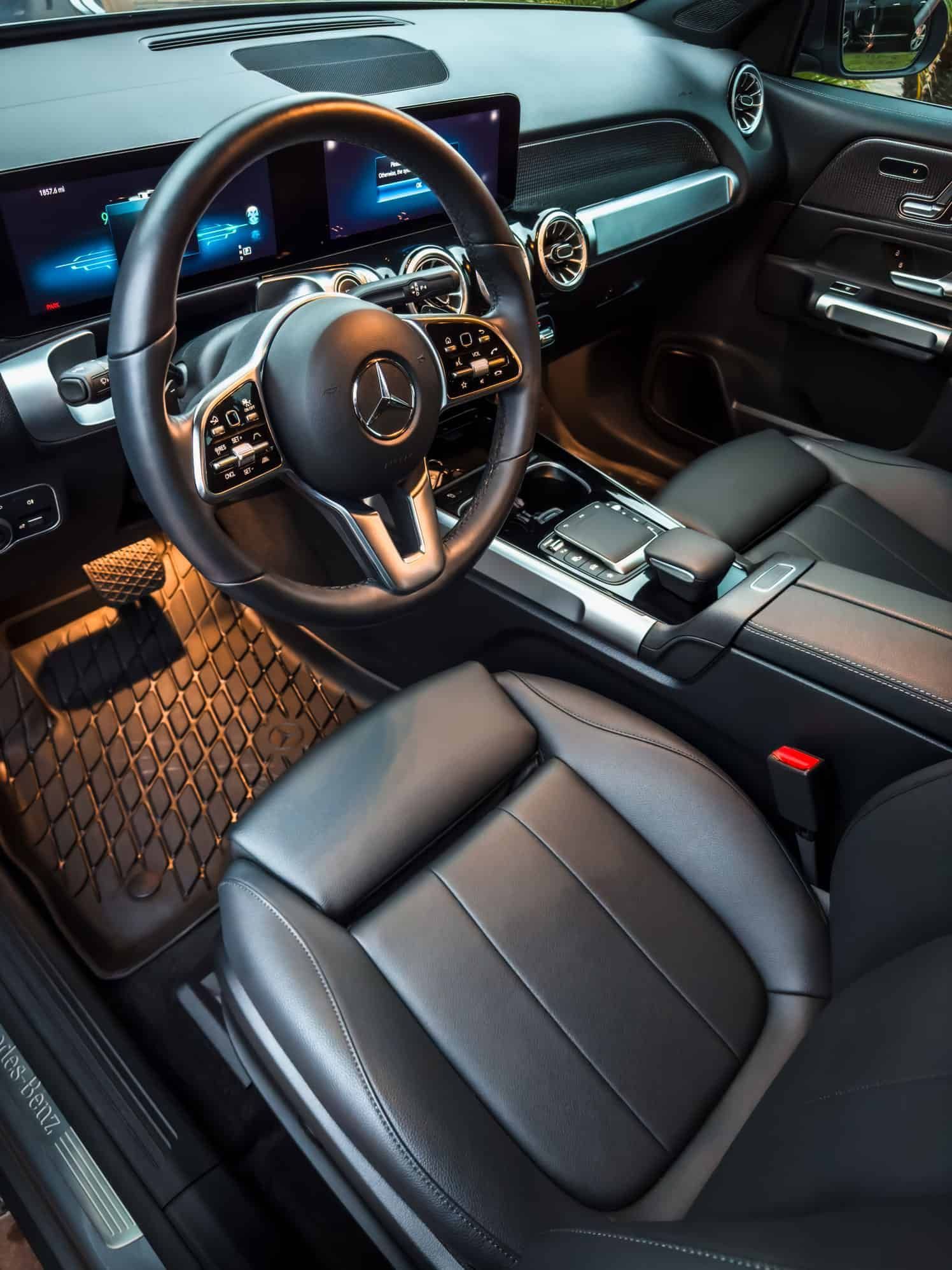 2025 Mercedes EQB 300 with leather interior showcasing a freshly detailed interior in West Melbourne, FL