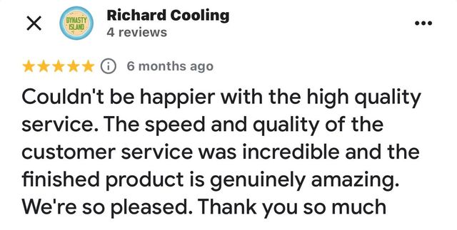 5 Star review from another cleint