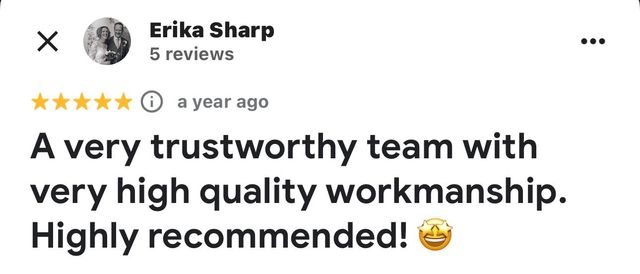 5 star reviewf from client