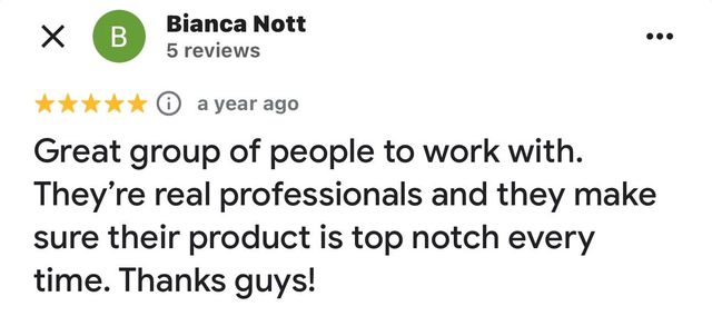 5 star review from client5 star review from client 