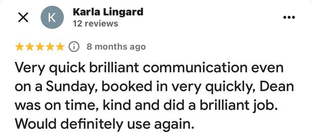 5 star review from a customer