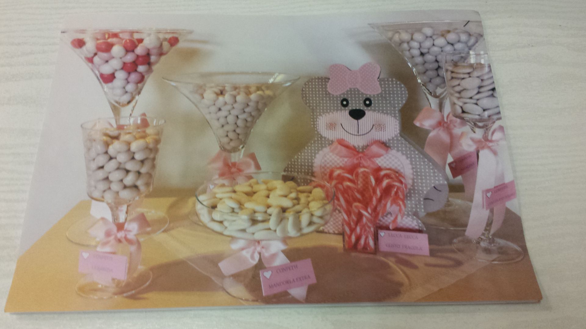 ciotoline con confetti per un battesimo