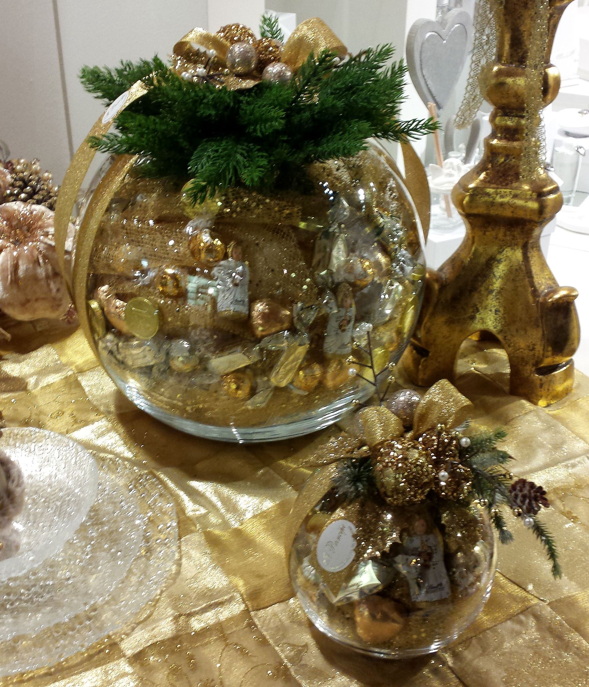 composizioni con cioccolatini per Natale