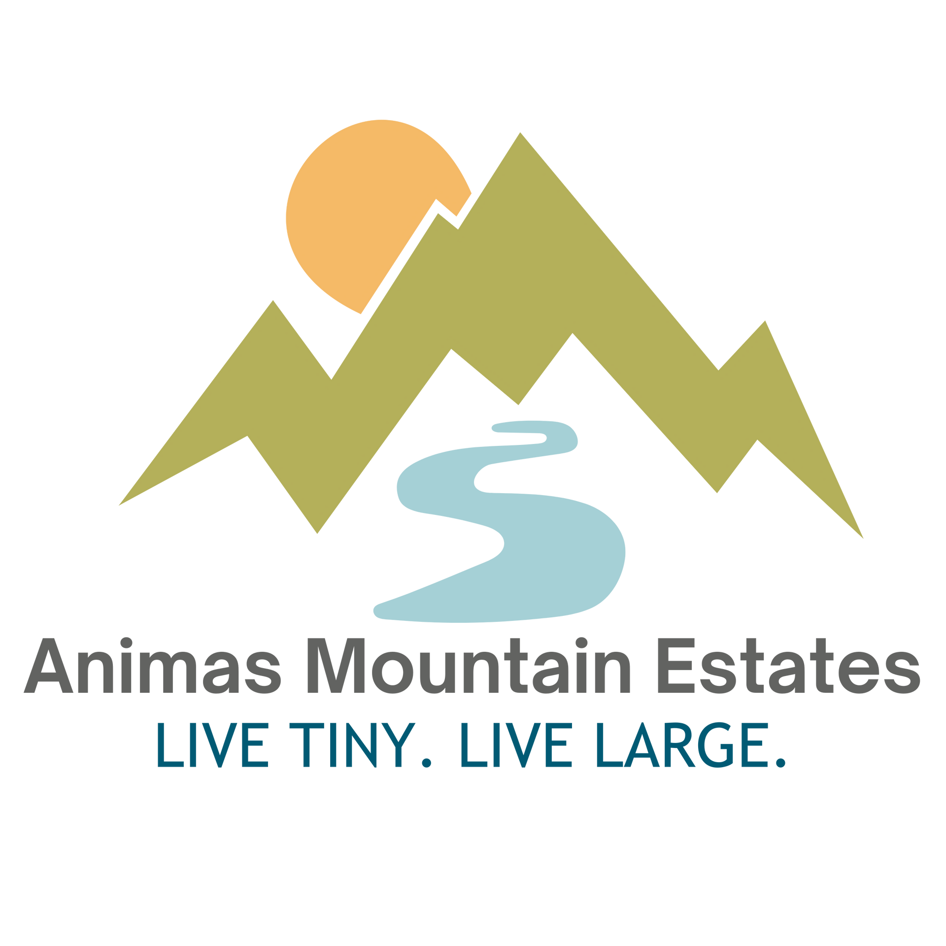 Animas Mountain Estates logo with title and text 