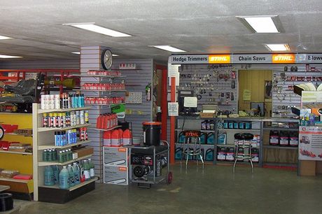 inside Kubota dealership shop