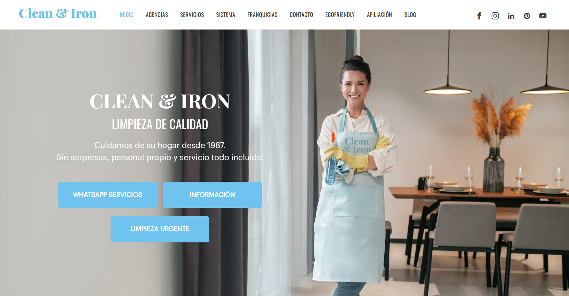 Web de serveis d eneteja de Cean & Iron Service