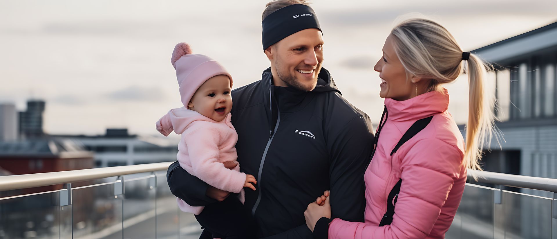 Familia practicando deporte