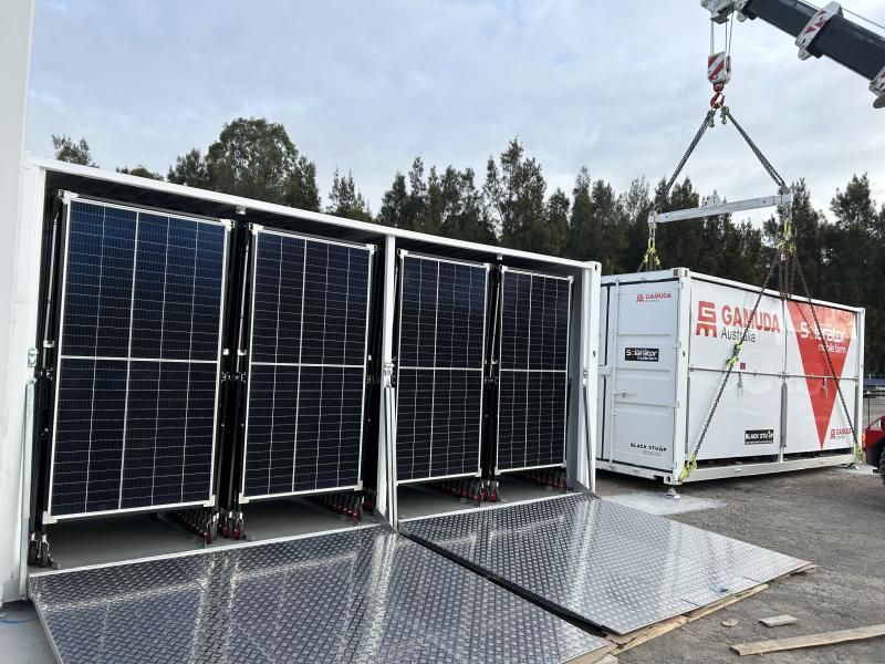 Solarator microgrid and mobile farm power entire site on renewable energy