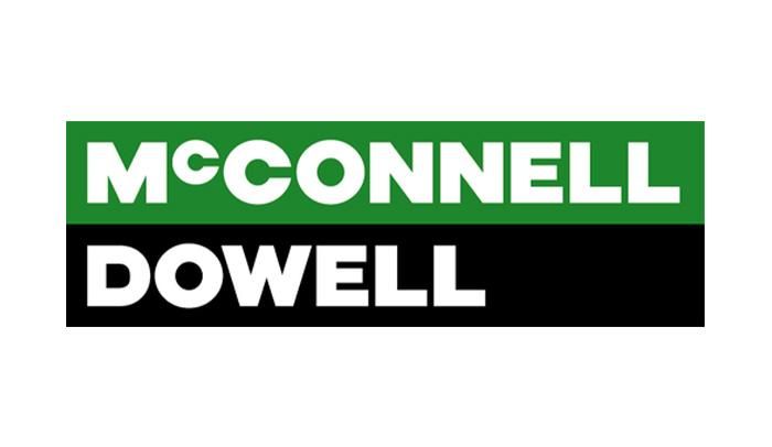 McConnell Dowell logo: green and black rectangular bars with the text "McConnell" above "Dowell" in white.