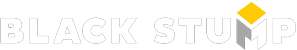 Black Stump logo: White text, yellow diamond-like shape on a gray cube.