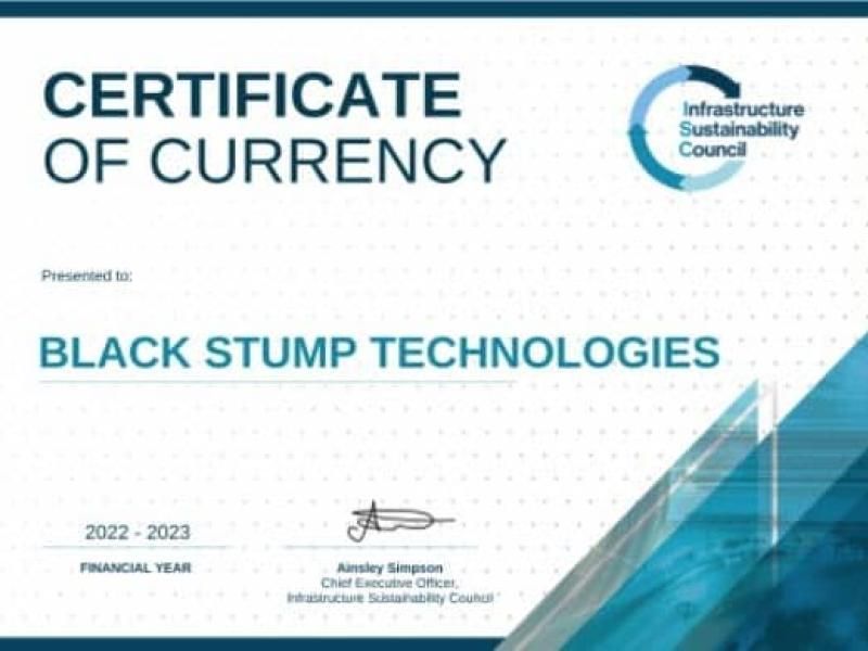 Black Stump Technologies Becomes Infrastructure Sustainability Council (ISC) Member