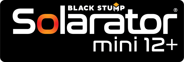 Black Stump Solarator mini 12+ logo with orange 