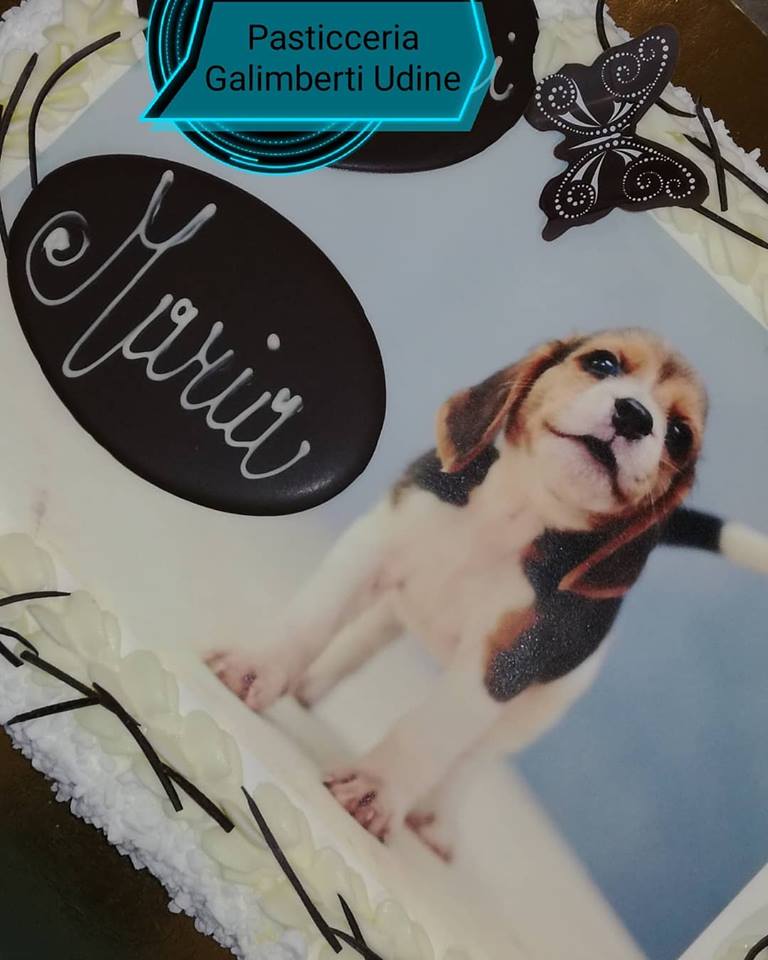 torta per compleanno con stampa su pasta di zucchero