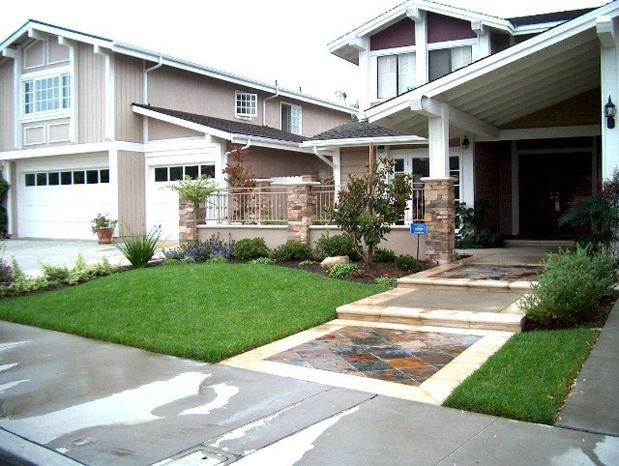 Complete Front Yard Landscape, Landscaping by Hiro, Inc. in Huntington Beach, CA