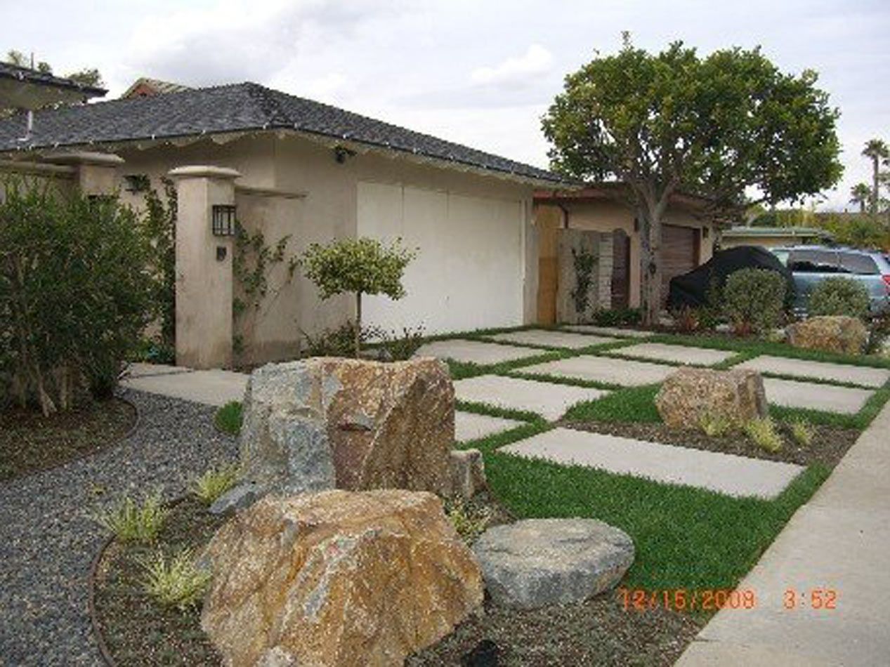 Complete Front Yard Landscape, Landscaping by Hiro, Inc. in Huntington Beach, CA
