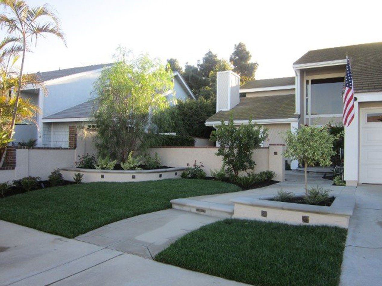 Complete Front Yard Landscape, Landscaping by Hiro, Inc. in Huntington Beach, CA