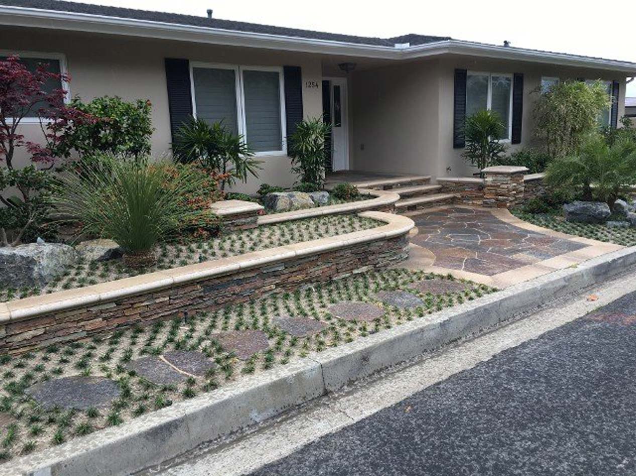 Complete Front Yard Landscape, Landscaping by Hiro, Inc. in Huntington Beach, CA