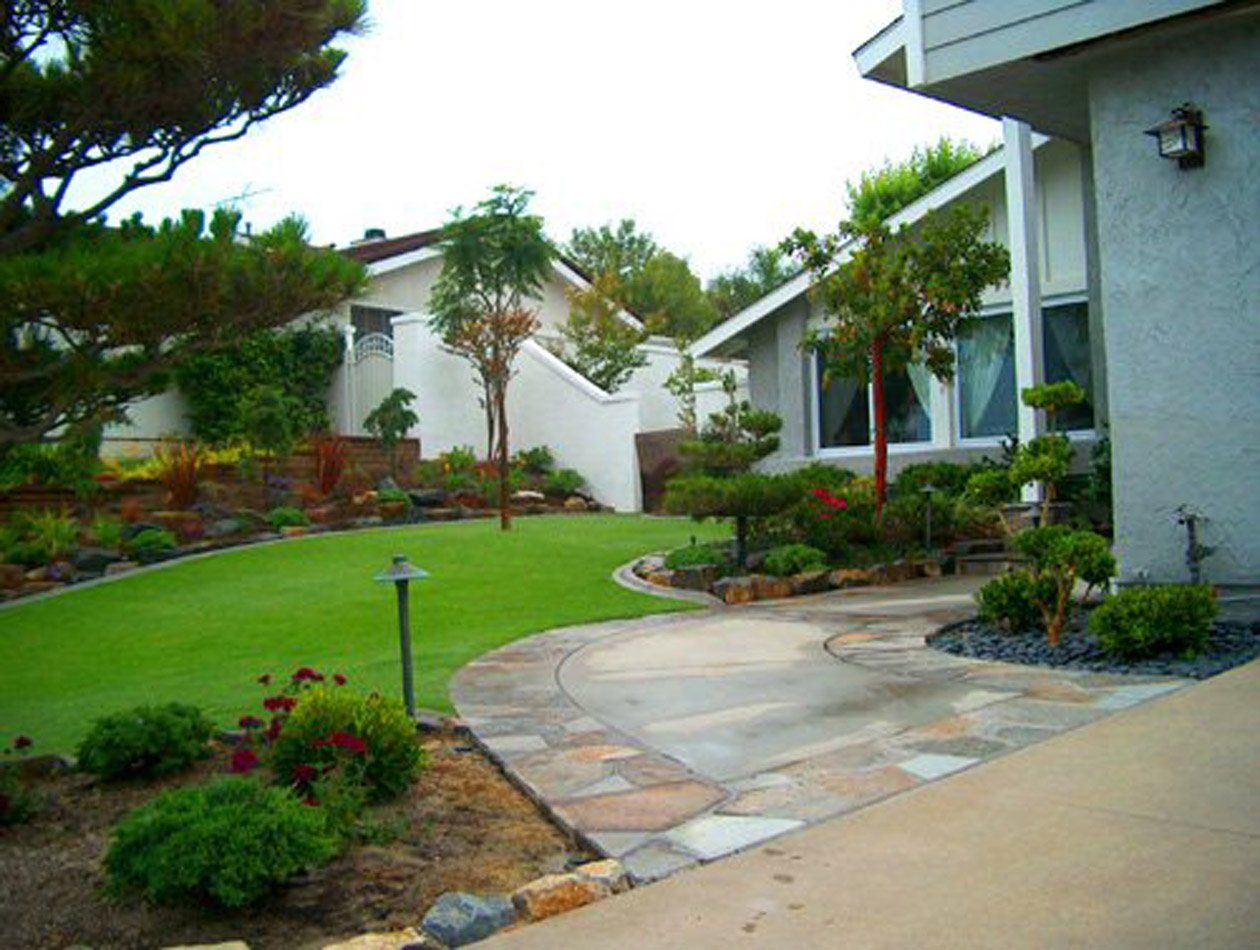 Complete Front Yard Landscape, Landscaping by Hiro, Inc. in Huntington Beach, CA