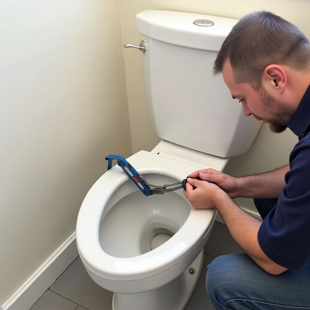 Technician inspecting industrial plumbing system, Castle Rock Plumbing commercial service.
