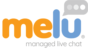 The logo for melu managed live chat