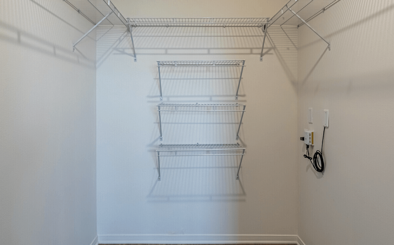 Interior of walk in closet