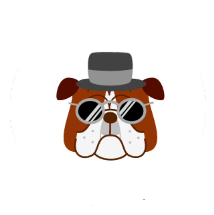 A bulldog wearing a top hat and sunglasses. A bulldog wearing a top hat and sunglasses.