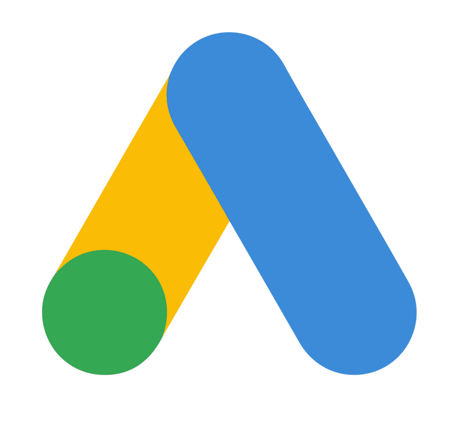 Google Ads logo: blue, yellow, green, and blue angled shapes forming an