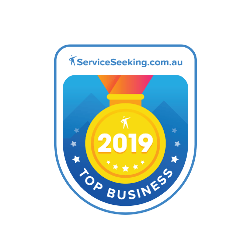 A badge that says service seeking.com.au top business