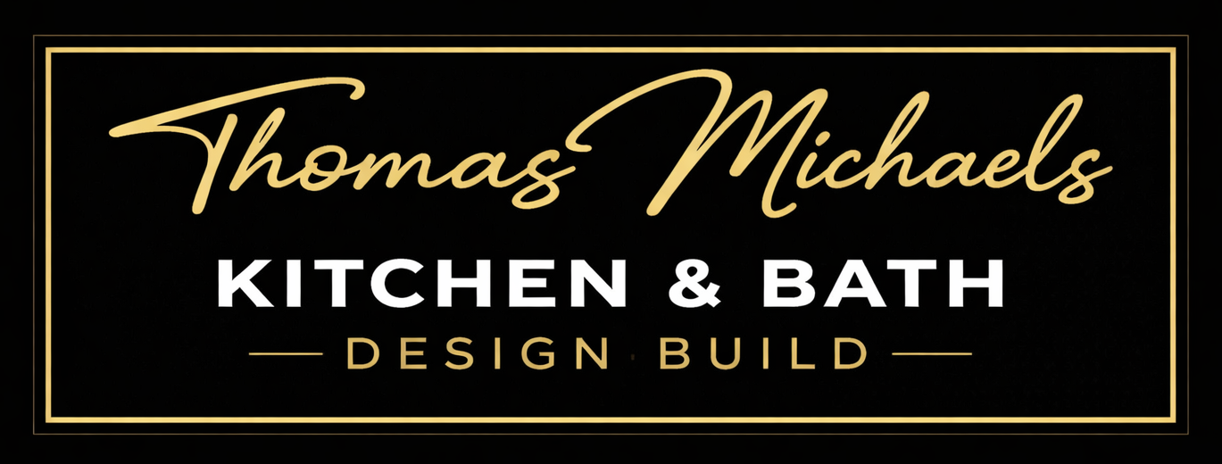 Thomas Michaels Design Remodel logo in white text on a black background.