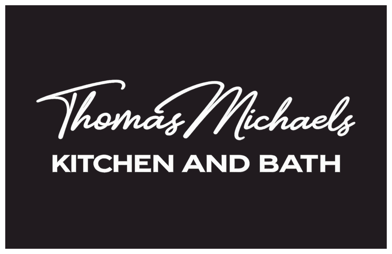 Thomas Michaels Design Remodel logo in white text on a black background.