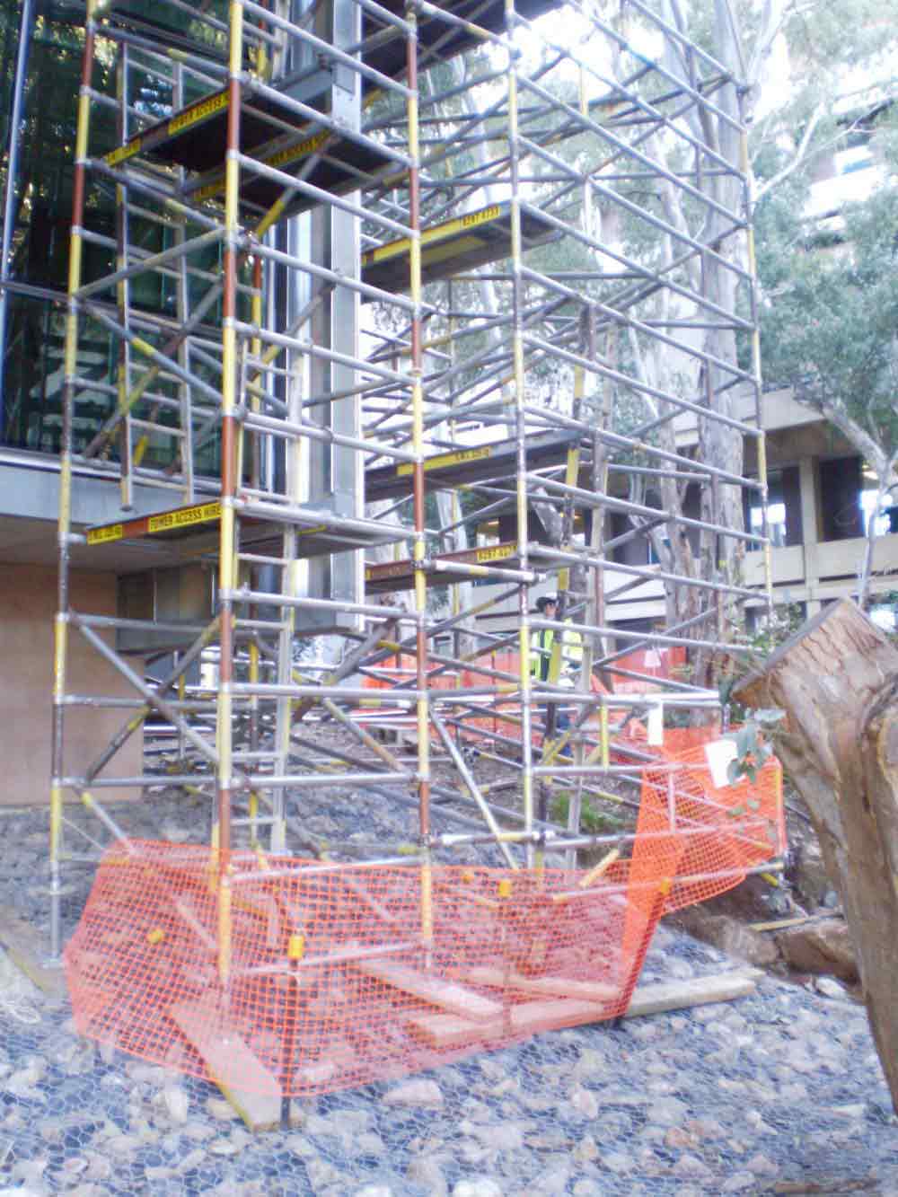 Metal Scaffolding on Construction Site