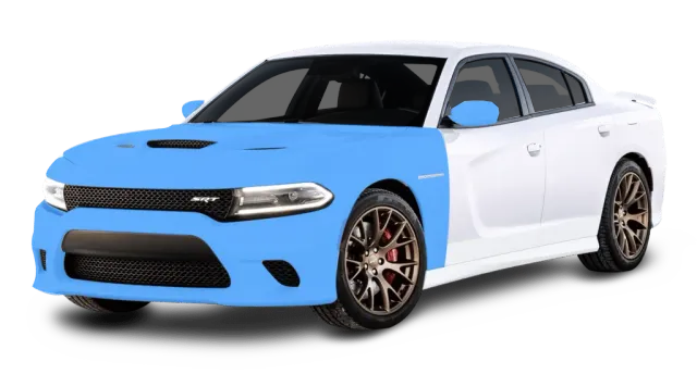 A yellow bmw m3 is shown on a white background.