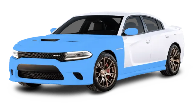 A red tesla model s is shown on a white background.