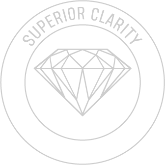 A diamond in a circle with the words `` superior clarity '' written around it.