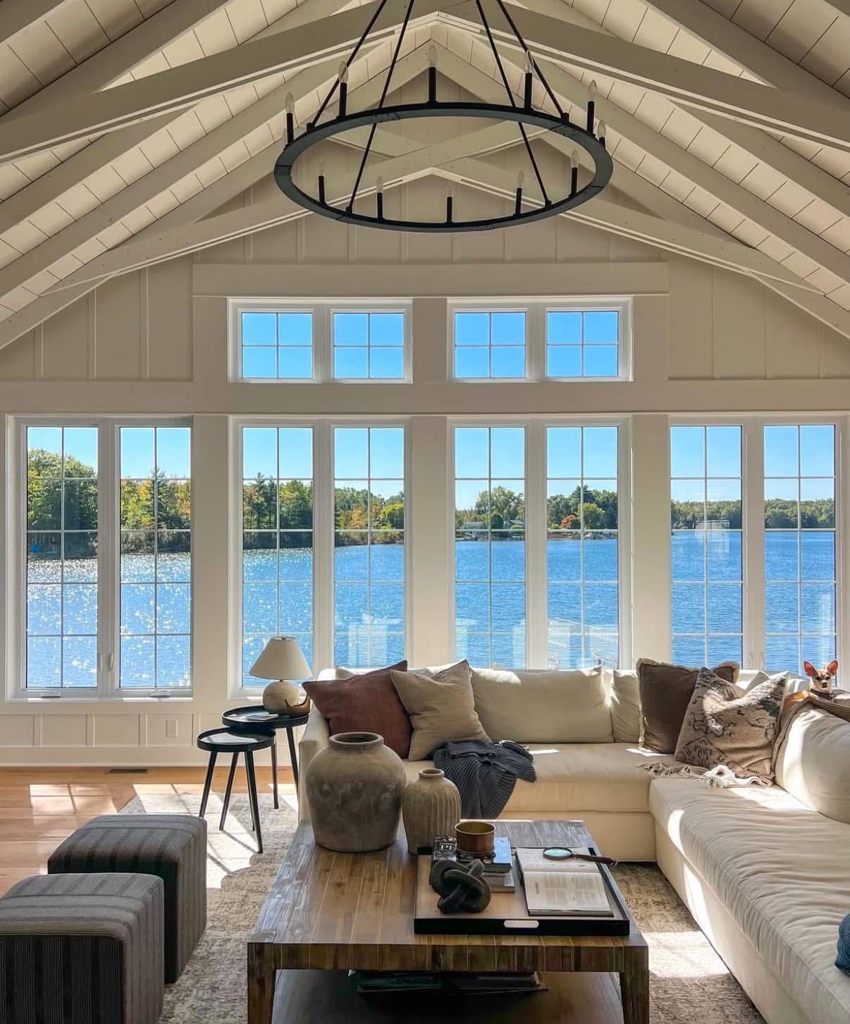 A white house with a sliding glass door